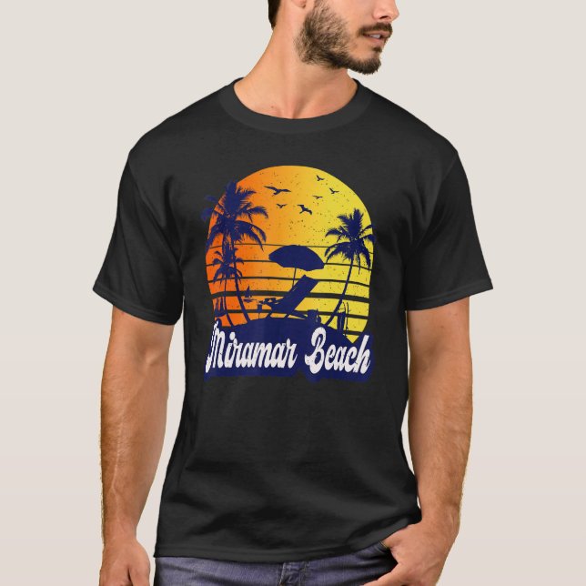 Camiseta Miramar Beach Florida Sunset Beach Retro (Frente)