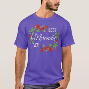 Camiseta Miranda Personalizado Nome Floral Wreath Flower