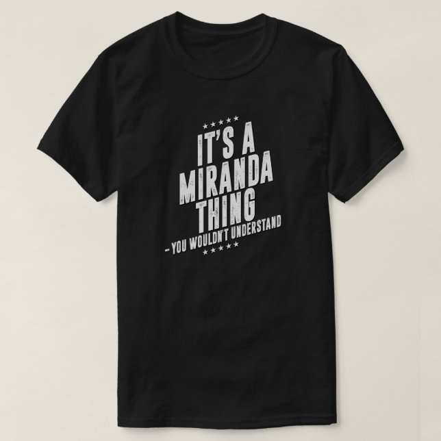 Camiseta Miranda tem um nome engraçado. (Frente do Design)