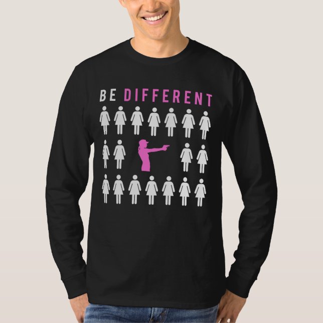 Camiseta Mire para o divertimento: disparo de arma - seja d (Frente)