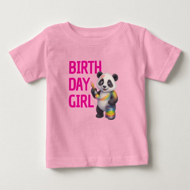 Camiseta Miro the Dreamer Panda 1st Birthday Girl  Baby T (Frente)