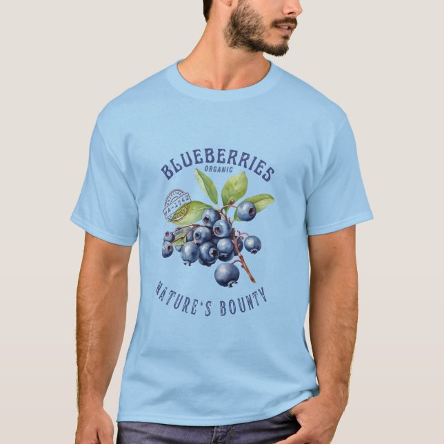 Camiseta Mirtilo Vintage – Fruta Botânica (Frente)