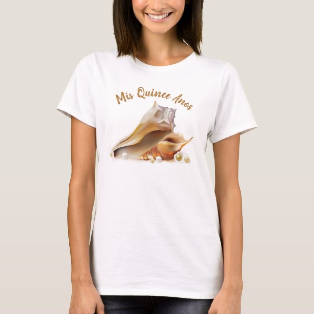 Camiseta Mis Quince Anos Seashells Graphic (Frente)