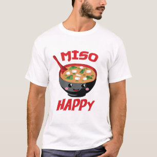 Camiseta Miso Happy Funny Comida Kawaii
