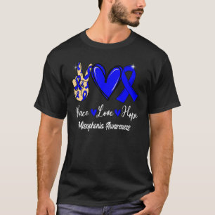 Camiseta Misofonia consciência paz amor esperança fita azul