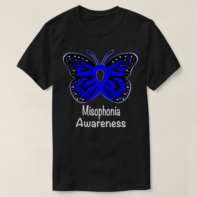 Camiseta Misophonia Awareness Warrior Support Survivor Blue (Frente do Design)
