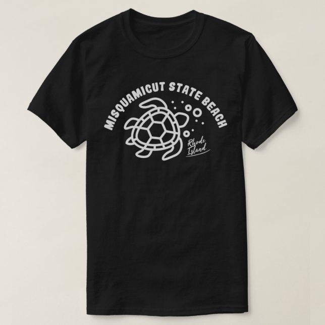 Camiseta Misquamicut State Beach Rhode Island Sea Turtle So (Frente do Design)