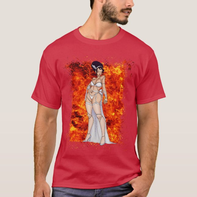 Camiseta Miss Frankenstein Horror Monstro Vampiro Halloween (Frente)