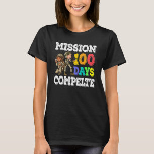 Camiseta Missão 100 Dias Completa Feliz 100.º Dia Da Escola
