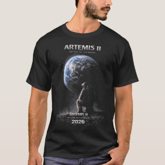 Camiseta Missão à Lua Artemis 2026 Lançamento de Foguete