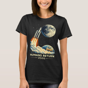 Camiseta Missão artemis ii na lua 2026 humanos retornam ret