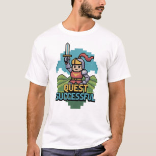 Camiseta Missão Bem-Sucedida Motivação de 8 Bits