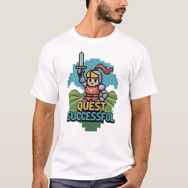 Camiseta Missão Bem-Sucedida Motivação de 8 Bits  (Frente)