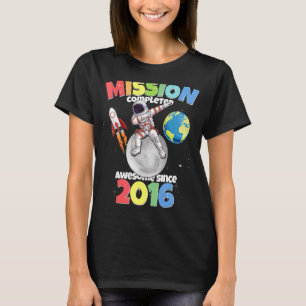 Camiseta Missão Concluída 6 de Aniversário Rapariga 6 Anos