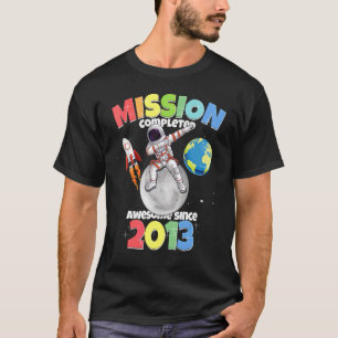 Camiseta Missão Concluída 9.ª Menina de Aniversário 9 Anos 