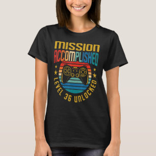 Camiseta Missão Cumprida Nível 36 Libertada 36. Nascido