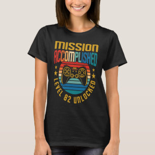 Camiseta Missão Cumprida Nível 82 Liberada 82º Nascimento