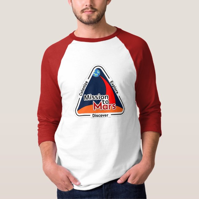 Camiseta Missão em Marte - 3/4 Raglan (Frente)