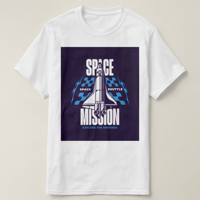 Camiseta Missão Espacial – Explore o Universo (Frente do Design)