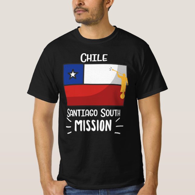 Camiseta Missão LDS do Chile Santiago do Mórmon (Frente)