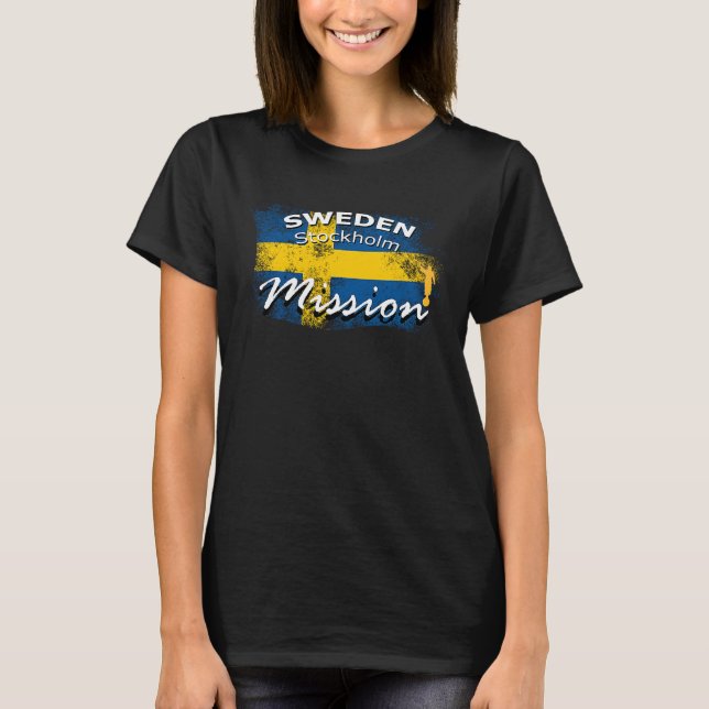 Camiseta Missão Missionária da Missão LDS Mórmon da suecia  (Frente)