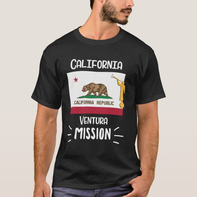 Camiseta Missionário da Missão LDS California Ventura Mormo (Frente)