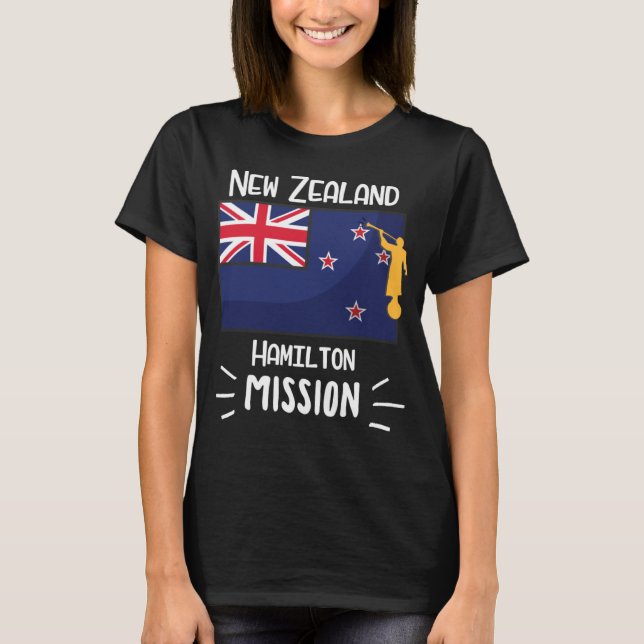 Camiseta Missionário da Missão LDS Hamilton Mormon da Nova  (Frente)