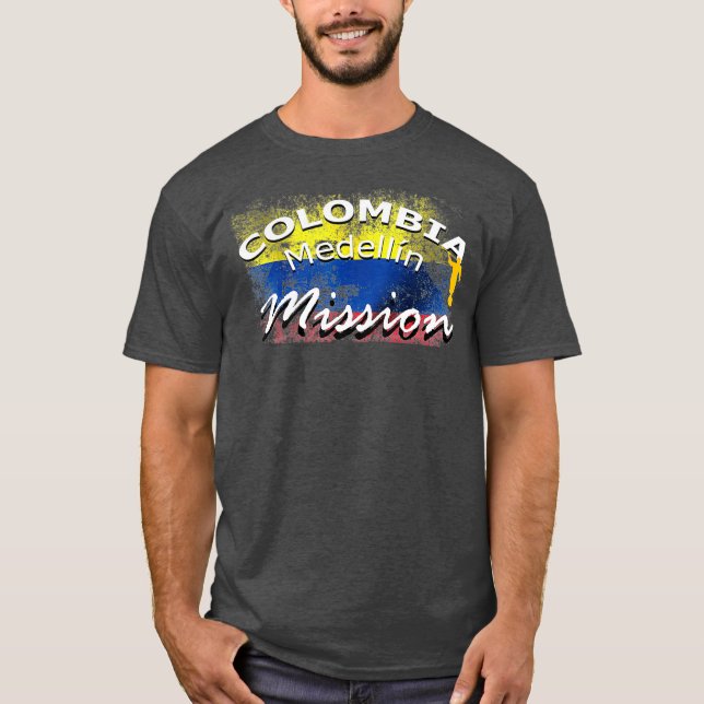 Camiseta Missionário da Missão LDS Medellin Mormon da Colôm (Frente)