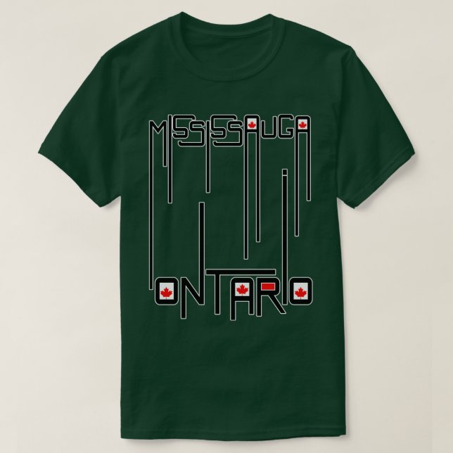 Camiseta Mississauga Ontario Canada Flag (Frente do Design)