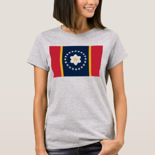 Camiseta Mississipi: Bandeira do Estado dos EUA na Magnolia