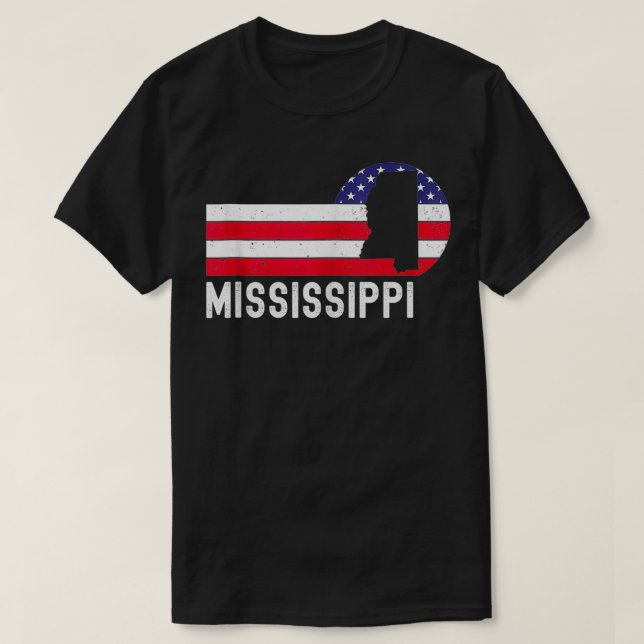 Camiseta Mississipi - Estado patriótico americano 4 de julh (Frente do Design)