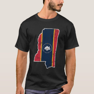Camiseta Mississipi - Nova bandeira do Estado Weathered Des