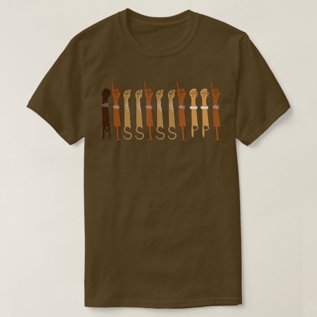 Camiseta Mississipi - Símbolo Americano de Sinal - Orgulho  (Frente do Design)