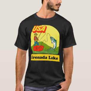 Camiseta Mississippi Grenada Lake USA - Presente de Pesca R