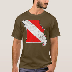 Camiseta Missouri Dive Flag Scuba Divisor State Map Dive Fl