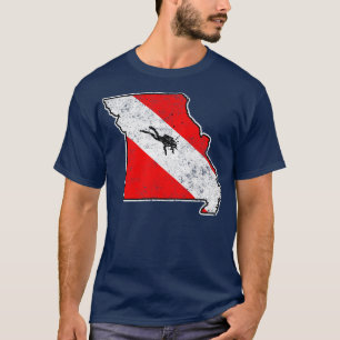 Camiseta Missouri Dive Flag Scuba Divisor State Map Dive Fl