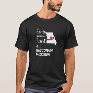 Camiseta Missouri Home É Onde O Coração É Gasconade Coun