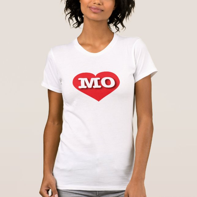 Camiseta Missouri Red Heart - Eu amo MO (Frente)