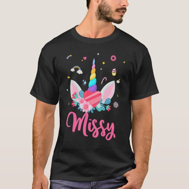 Camiseta Missy Do Tema Da Garota De Aniversário Magic Uni (Frente)