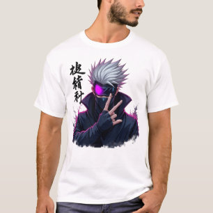Camiseta Misterioso guerreiro de animais de cabelos brancos