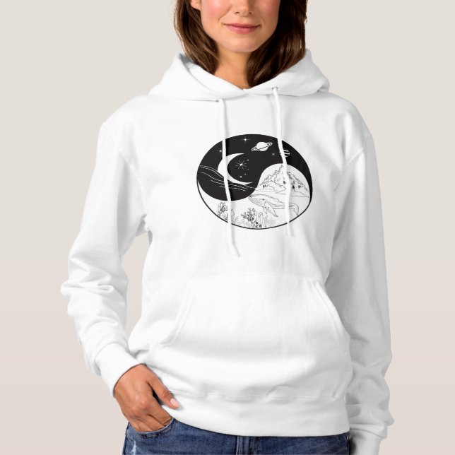 Camiseta Mística Celestial Yin Yang Significa Amor   (Frente)