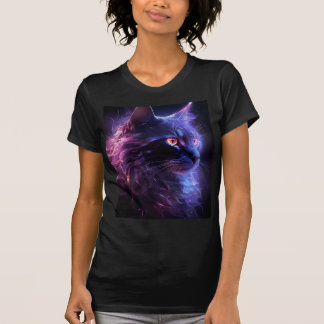 Camiseta mística de gato feminina