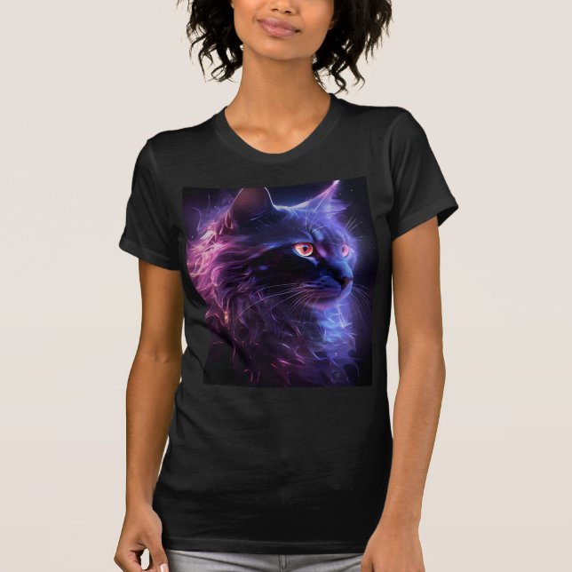 Camiseta mística de gato feminina (Frente)