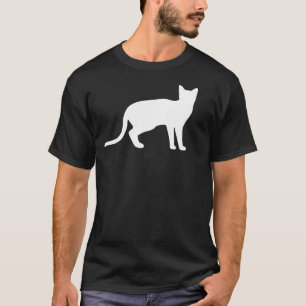 Camiseta Mística do Felino: Um Gato Branco Elegante
