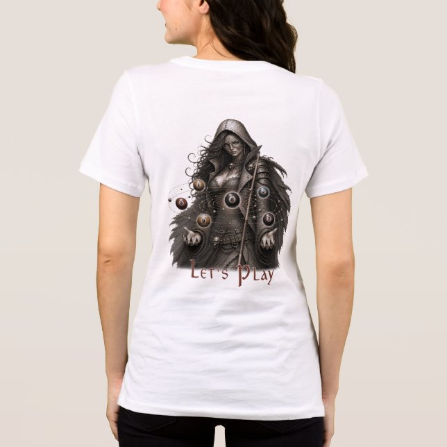 Camiseta Mística Jogadora de Sinuca Feminina (Verso)