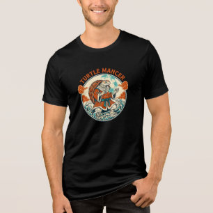 Camiseta Místico de Tartaruga Mágico Ondas Oceânicas Arte J