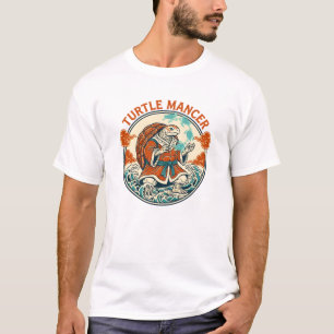 Camiseta Místico de Tartaruga Ondas do Oceano Arte Japonesa