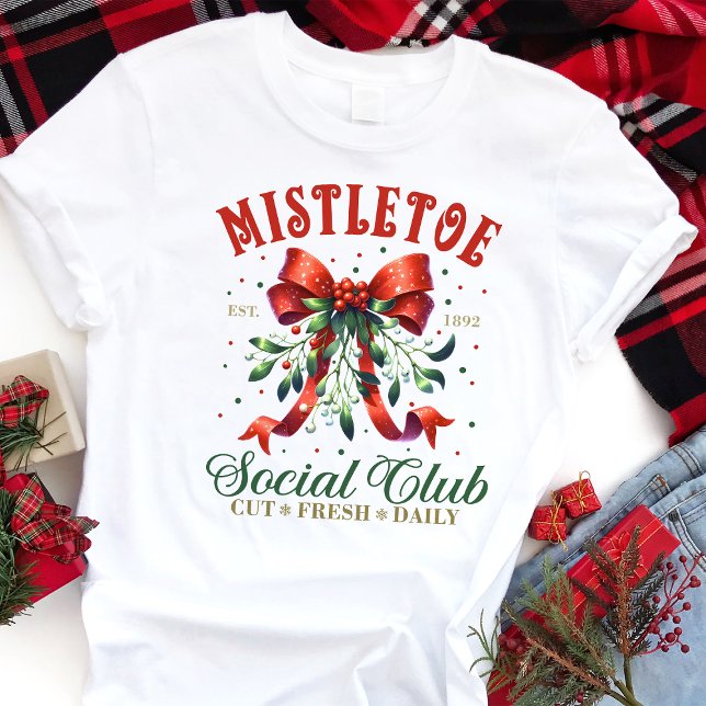 Camiseta Mistletoe Social Club Coquette Christmas (Criador carregado)