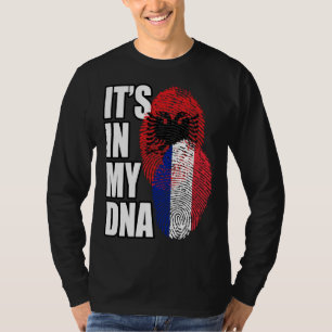 Camiseta Mistura Albanesa e Francesa DNA Bandeira Herança