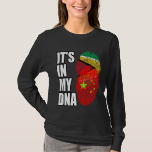 Camiseta Mistura Chinesa e Guianesa DNA Bandeira Herança